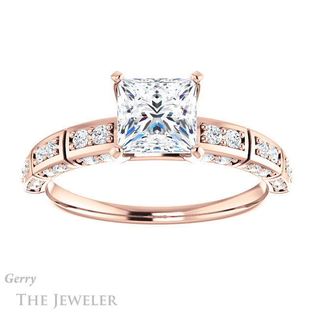 Princess Cut Forever One Moissanite Engagement Ring #GTJ905-square-fo-r 1 Princess Cut Forever One Moissanite Engagement Ring #GTJ905-square-fo-r