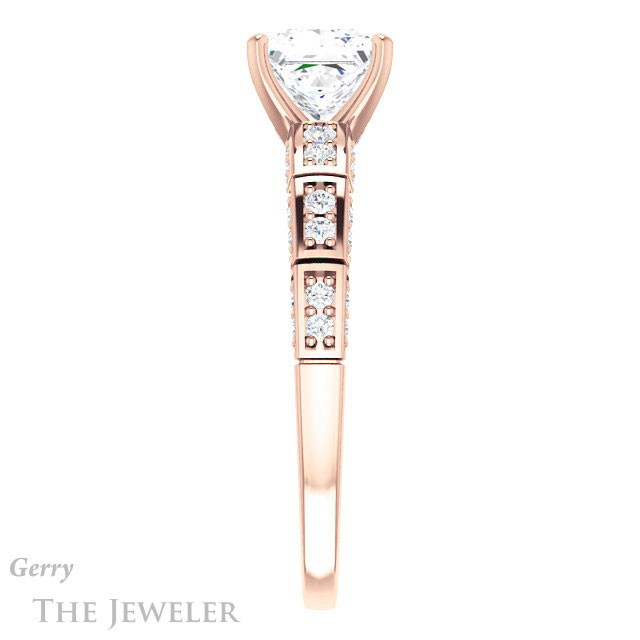 Princess Cut Forever One Moissanite Engagement Ring #GTJ905-square-fo-r 3 Princess Cut Forever One Moissanite Engagement Ring #GTJ905-square-fo-r