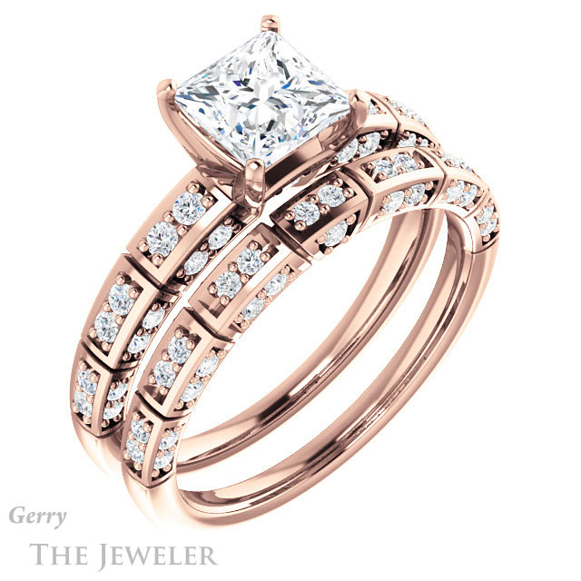 Princess Cut Forever One Moissanite Engagement Ring #GTJ905-square-fo-r 6 Princess Cut Forever One Moissanite Engagement Ring #GTJ905-square-fo-r