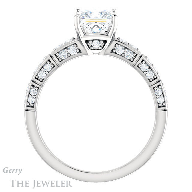 Princess Cut Forever One Moissanite Engagement Ring #GTJ905-square-fo-w