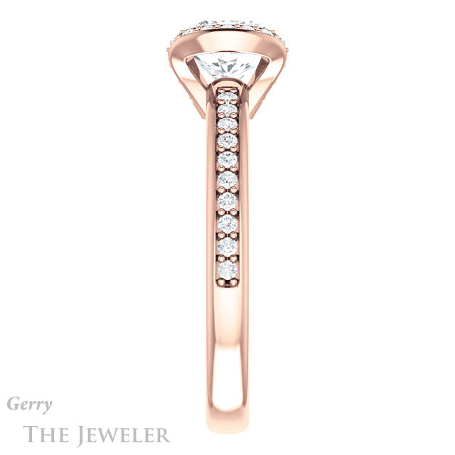 Cushion Cut Forever One Moissanite Engagement Ring #GTJ906-cushion-fo-r