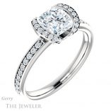 Cushion Cut Forever One Moissanite Engagement Ring #GTJ906-cushion-fo-w