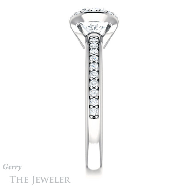 Cushion Cut Forever One Moissanite Engagement Ring #GTJ906-cushion-fo-w