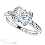 Cushion Cut Forever One Moissanite Engagement Ring #GTJ906-cushion-fo-w