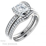 Cushion Cut Forever One Moissanite Engagement Ring #GTJ906-cushion-fo-w