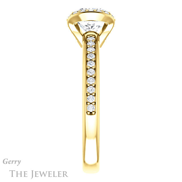 Cushion Cut Forever One Moissanite Engagement Ring #GTJ906-cushion-fo-y