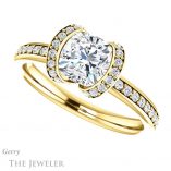 Cushion Cut Forever One Moissanite Engagement Ring #GTJ906-cushion-fo-y