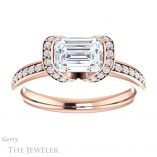 Emerald Cut Forever Brilliant Moissanite Engagement Ring #GTJ906-emerald-fb-r