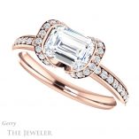 Emerald Cut Forever Brilliant Moissanite Engagement Ring #GTJ906-emerald-fb-r