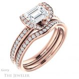 Emerald Cut Forever Brilliant Moissanite Engagement Ring #GTJ906-emerald-fb-r