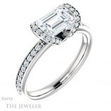 Emerald Cut Forever One Moissanite Engagement Ring #GTJ906-emerald-fb-w 4 Emerald Cut Forever Brilliant Moissanite Engagement Ring #GTJ906-emerald-fb-w