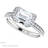 Emerald Cut Forever One Moissanite Engagement Ring #GTJ906-emerald-fb-w 5 Emerald Cut Forever Brilliant Moissanite Engagement Ring #GTJ906-emerald-fb-w