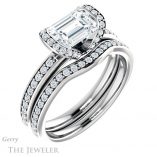 Emerald Cut Forever One Moissanite Engagement Ring #GTJ906-emerald-fb-w 6 Emerald Cut Forever Brilliant Moissanite Engagement Ring #GTJ906-emerald-fb-w