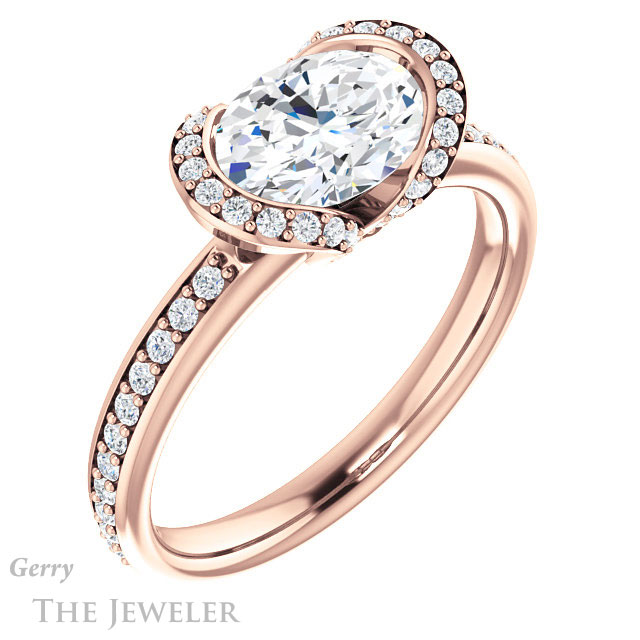 Oval Shaped Forever One Moissanite Engagement Ring #GTJ906-oval-fo-r 4 Oval Shaped Forever One Moissanite Engagement Ring #GTJ906-oval-fo-r