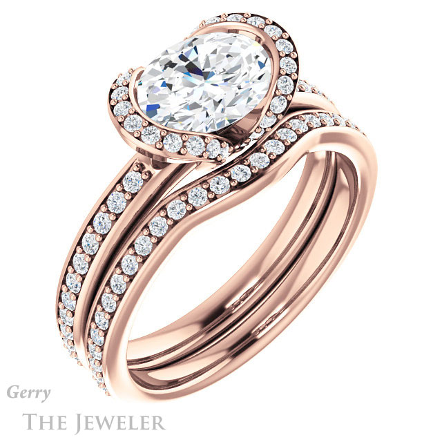 Oval Shaped Forever One Moissanite Engagement Ring #GTJ906-oval-fo-r 6 Oval Shaped Forever One Moissanite Engagement Ring #GTJ906-oval-fo-r