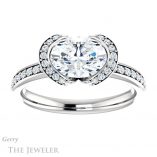 Oval Shaped Forever One Moissanite Engagement Ring #GTJ906-oval-fo-w