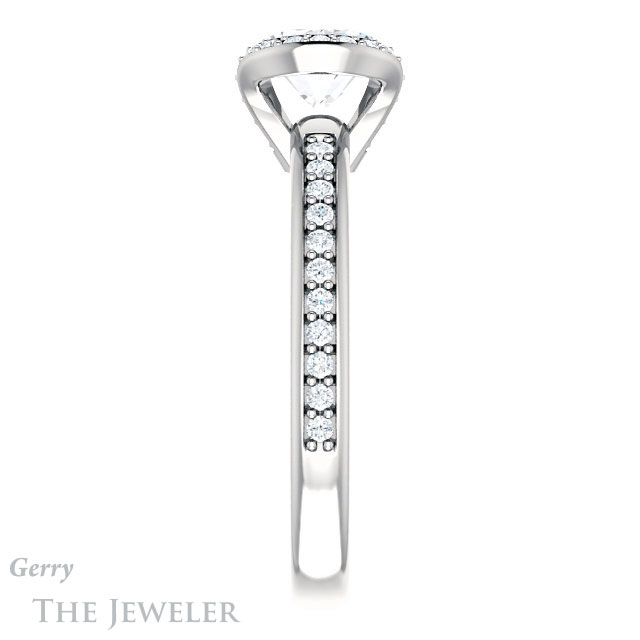 Oval Shaped Forever One Moissanite Engagement Ring #GTJ906-oval-fo-w