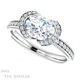 Oval Shaped Forever One Moissanite Engagement Ring #GTJ906-oval-fo-w