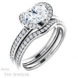 Oval Shaped Forever One Moissanite Engagement Ring #GTJ906-oval-fo-w