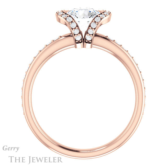 Round Cut Forever One Moissanite Engagement Ring #GTJ906-round-fo-r