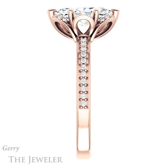 Marquise Cut Forever Brilliant Moissanite Engagement Ring #GTJ908-marquise-fb-r