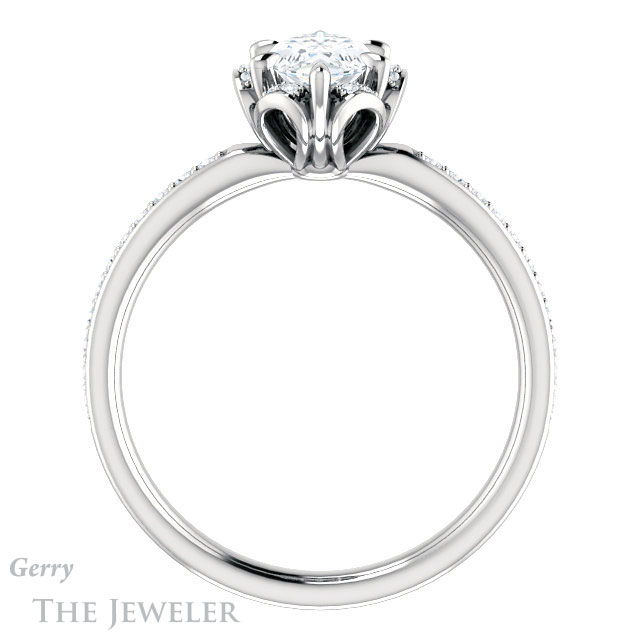 Marquise Cut Forever Brilliant Moissanite Engagement Ring #GTJ908-marquise-fb-w