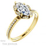 Marquise Cut Forever One Moissanite Engagement Ring #GTJ908-marquise-fb-y 4 Marquise Cut Forever Brilliant Moissanite Engagement Ring #GTJ908-marquise-fb-y