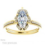Marquise Cut Forever One Moissanite Engagement Ring #GTJ908-marquise-fb-y 1 Marquise Cut Forever Brilliant Moissanite Engagement Ring #GTJ908-marquise-fb-y