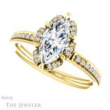 Marquise Cut Forever One Moissanite Engagement Ring #GTJ908-marquise-fb-y 5 Marquise Cut Forever Brilliant Moissanite Engagement Ring #GTJ908-marquise-fb-y