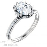 Oval Shaped Forever One Moissanite Engagement Ring #GTJ908-oval-fo-w 4 Oval Shaped Forever One Moissanite Engagement Ring #GTJ908-oval-fo-w