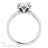 Oval Shaped Forever One Moissanite Engagement Ring #GTJ908-oval-fo-w 2 Oval Shaped Forever One Moissanite Engagement Ring #GTJ908-oval-fo-w