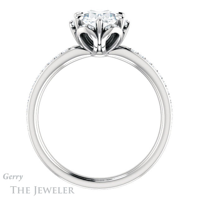 Oval Shaped Forever One Moissanite Engagement Ring #GTJ908-oval-fo-w 2 Oval Shaped Forever One Moissanite Engagement Ring #GTJ908-oval-fo-w
