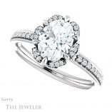 Oval Shaped Forever One Moissanite Engagement Ring #GTJ908-oval-fo-w 5 Oval Shaped Forever One Moissanite Engagement Ring #GTJ908-oval-fo-w