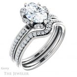 Oval Shaped Forever One Moissanite Engagement Ring #GTJ908-oval-fo-w 6 Oval Shaped Forever One Moissanite Engagement Ring #GTJ908-oval-fo-w