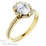 Oval Shaped Forever One Moissanite Engagement Ring #GTJ908-oval-fo-y