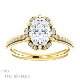 Oval Shaped Forever One Moissanite Engagement Ring #GTJ908-oval-fo-y