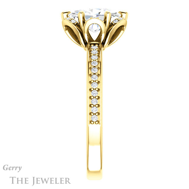 Oval Shaped Forever One Moissanite Engagement Ring #GTJ908-oval-fo-y