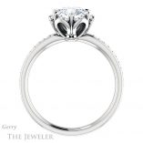 Round Cut Forever One Moissanite Engagement Ring #GTJ908-round-fo-w 2 Round Cut Forever One Moissanite Engagement Ring #GTJ908-round-fo-w