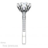 Round Cut Forever One Moissanite Engagement Ring #GTJ908-round-fo-w 3 Round Cut Forever One Moissanite Engagement Ring #GTJ908-round-fo-w