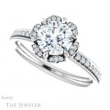 Round Cut Forever One Moissanite Engagement Ring #GTJ908-round-fo-w 5 Round Cut Forever One Moissanite Engagement Ring #GTJ908-round-fo-w