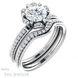 Round Cut Forever One Moissanite Engagement Ring #GTJ908-round-fo-w 6 Round Cut Forever One Moissanite Engagement Ring #GTJ908-round-fo-w
