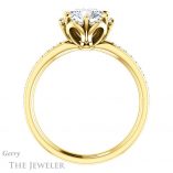 Round Cut Forever One Moissanite Engagement Ring #GTJ908-round-fo-y