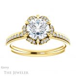 Round Cut Forever One Moissanite Engagement Ring #GTJ908-round-fo-y