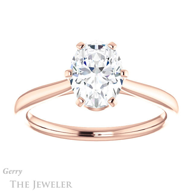 Oval Shaped Forever One Moissanite Engagement Ring #GTJ910-oval-fo-r