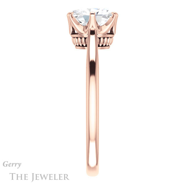 Oval Shaped Forever One Moissanite Engagement Ring #GTJ910-oval-fo-r