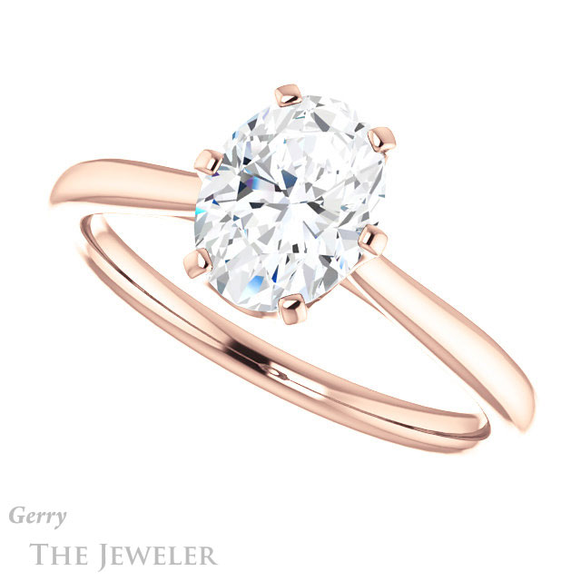 Oval Shaped Forever One Moissanite Engagement Ring #GTJ910-oval-fo-r