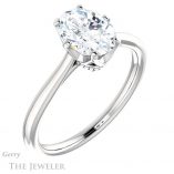 Oval Shaped Forever One Moissanite Engagement Ring #GTJ910-oval-fo-w 4 Oval Shaped Forever One Moissanite Engagement Ring #GTJ910-oval-fo-w