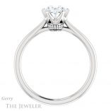 Oval Shaped Forever One Moissanite Engagement Ring #GTJ910-oval-fo-w 2 Oval Shaped Forever One Moissanite Engagement Ring #GTJ910-oval-fo-w