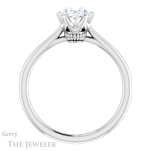 Oval Shaped Forever One Moissanite Engagement Ring #GTJ910-oval-fo-w 2 Oval Shaped Forever One Moissanite Engagement Ring #GTJ910-oval-fo-w