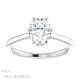 Oval Shaped Forever One Moissanite Engagement Ring #GTJ910-oval-fo-w 1 Oval Shaped Forever One Moissanite Engagement Ring #GTJ910-oval-fo-w